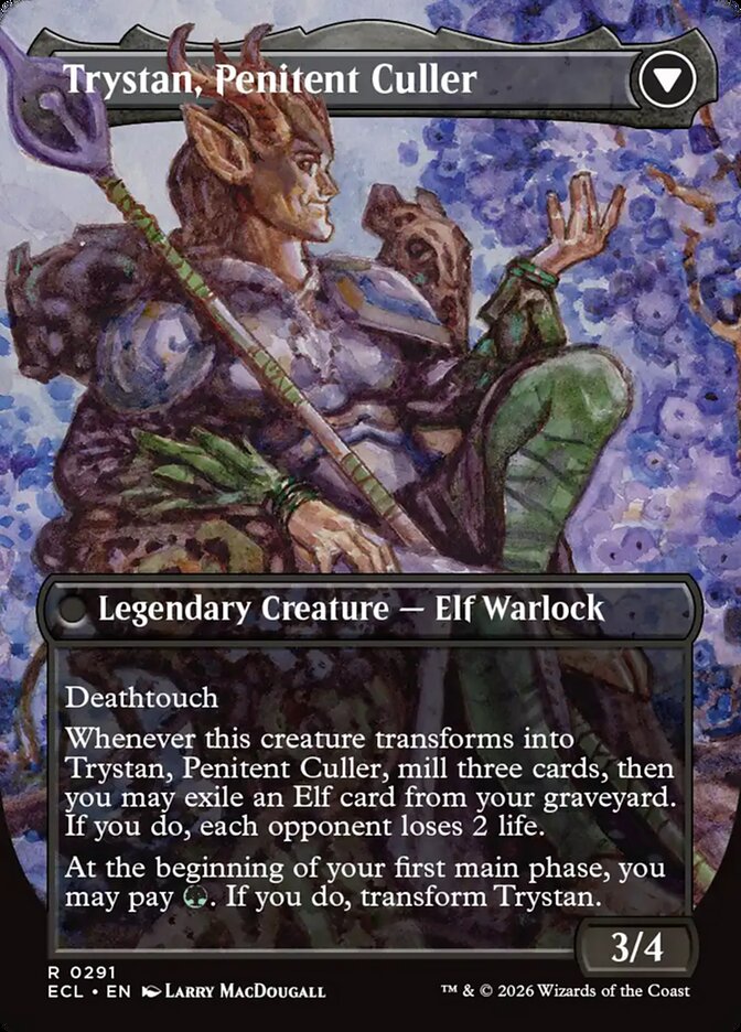 Trystan, Callous Cultivator // Trystan, Penitent Culler, Lorwyn Eclipsed Card Art