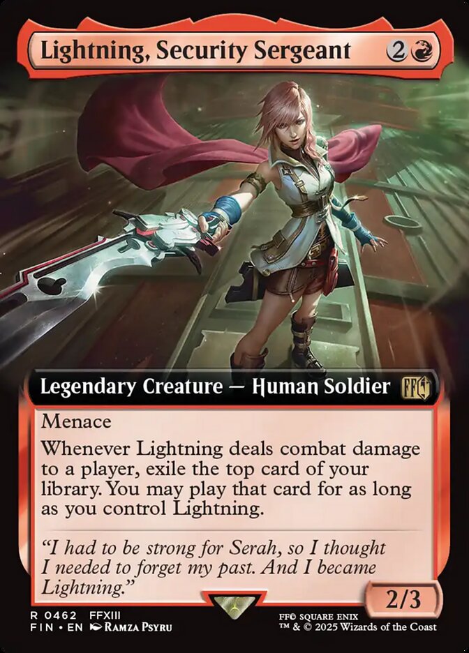 Lightning, Security Sergeant, Final Fantasy Card Art