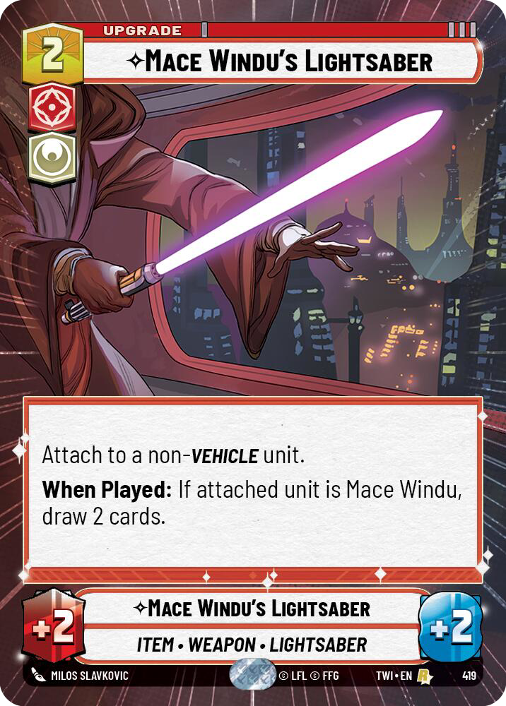 Mace Windu's Lightsaber, Twilight of the Republic Card Art