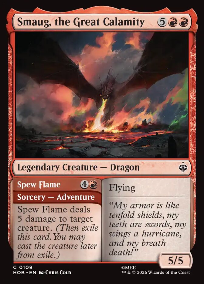 Smaug, the Great Calamity // Spew Flame, The Hobbit Card Art