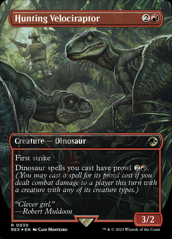 Hunting Velociraptor, Jurassic world collection Card Art