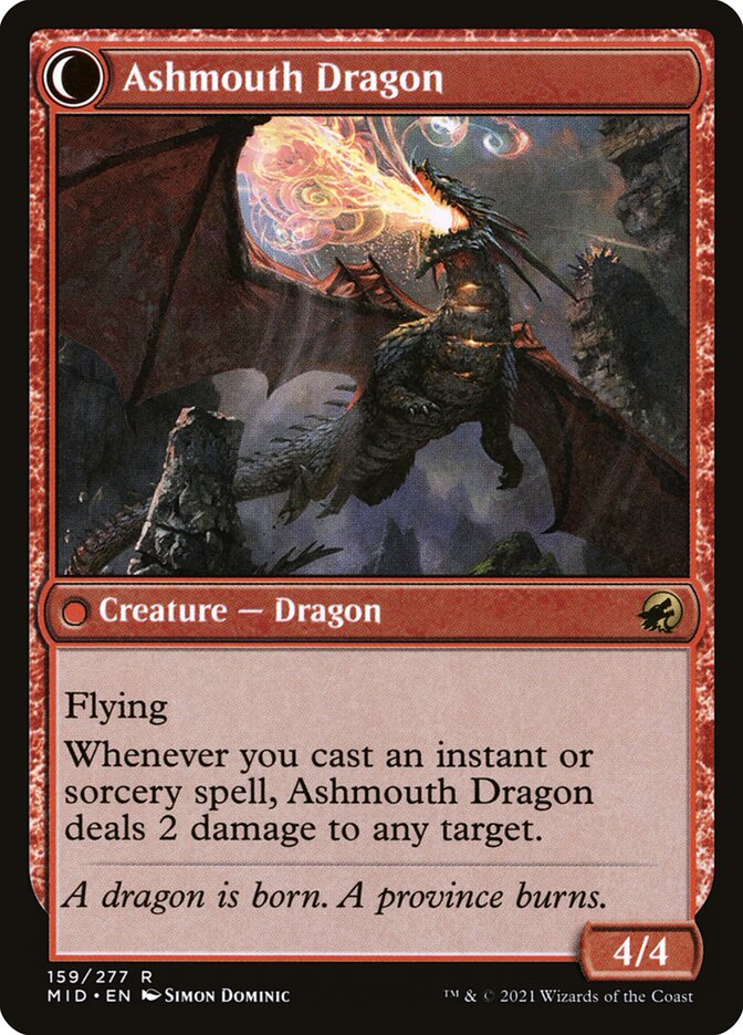 Smoldering Egg // Ashmouth Dragon, Innistrad: Midnight Hunt Card Art