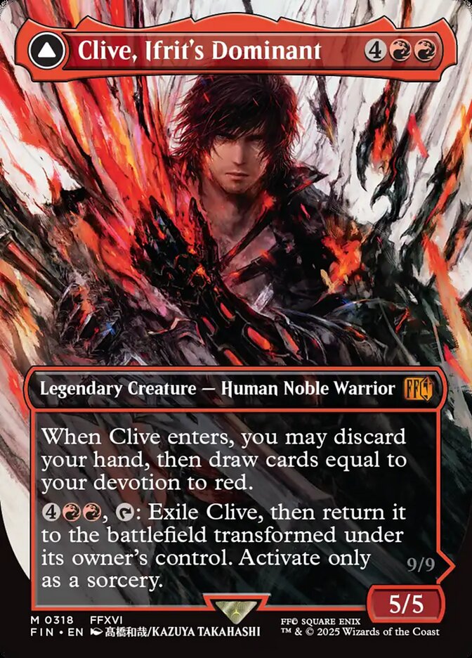 Clive, Ifrit's Dominant // Ifrit, Warden of Inferno, Final fantasy Card Art