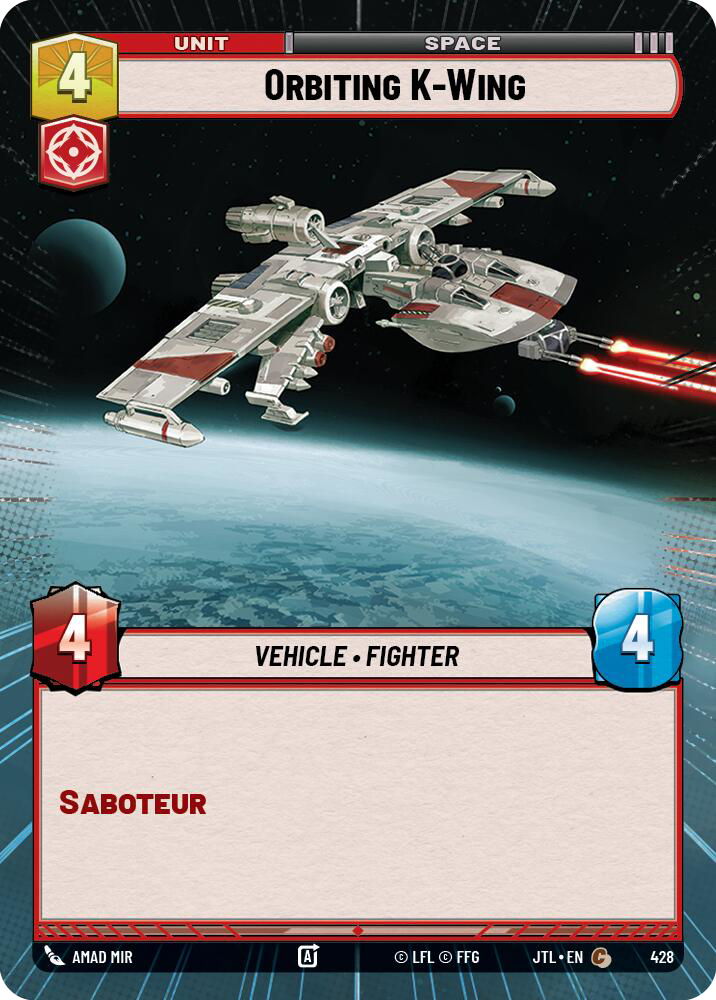 Orbiting K-Wing, Jump to Lightspeed Card Art
