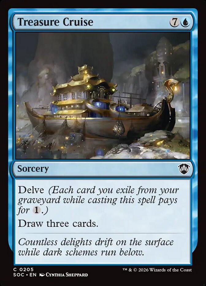Treasure Cruise, Secrets Of Strixhaven Commander Card Art