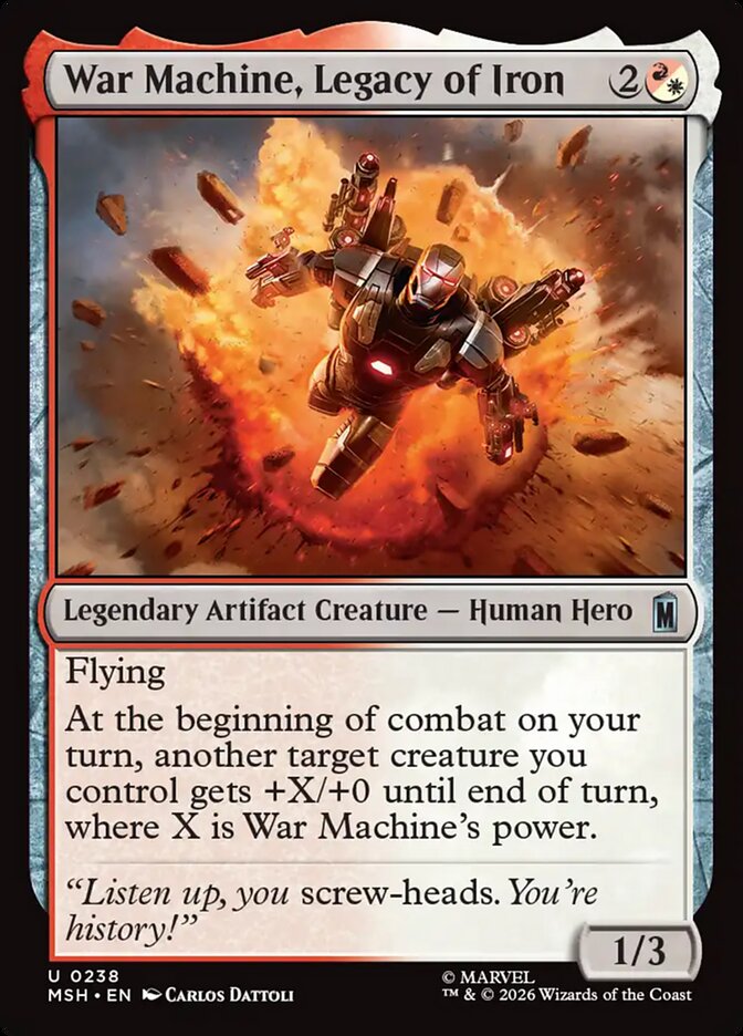 War Machine, Legacy of Iron, Marvel Super Heroes Card Art