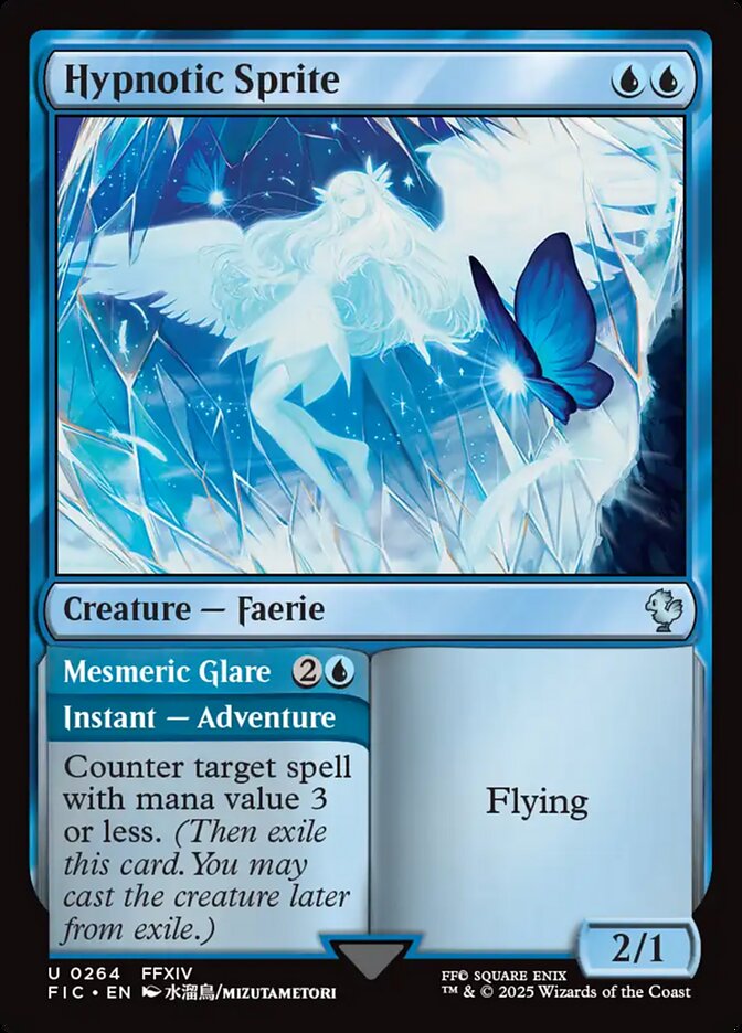Hypnotic Sprite // Mesmeric Glare, Final fantasy commander Card Art