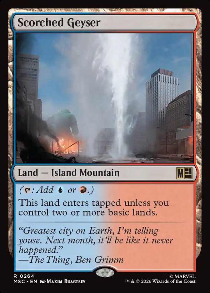 Scorched Geyser, Marvel Super Heroes Commander Card Art
