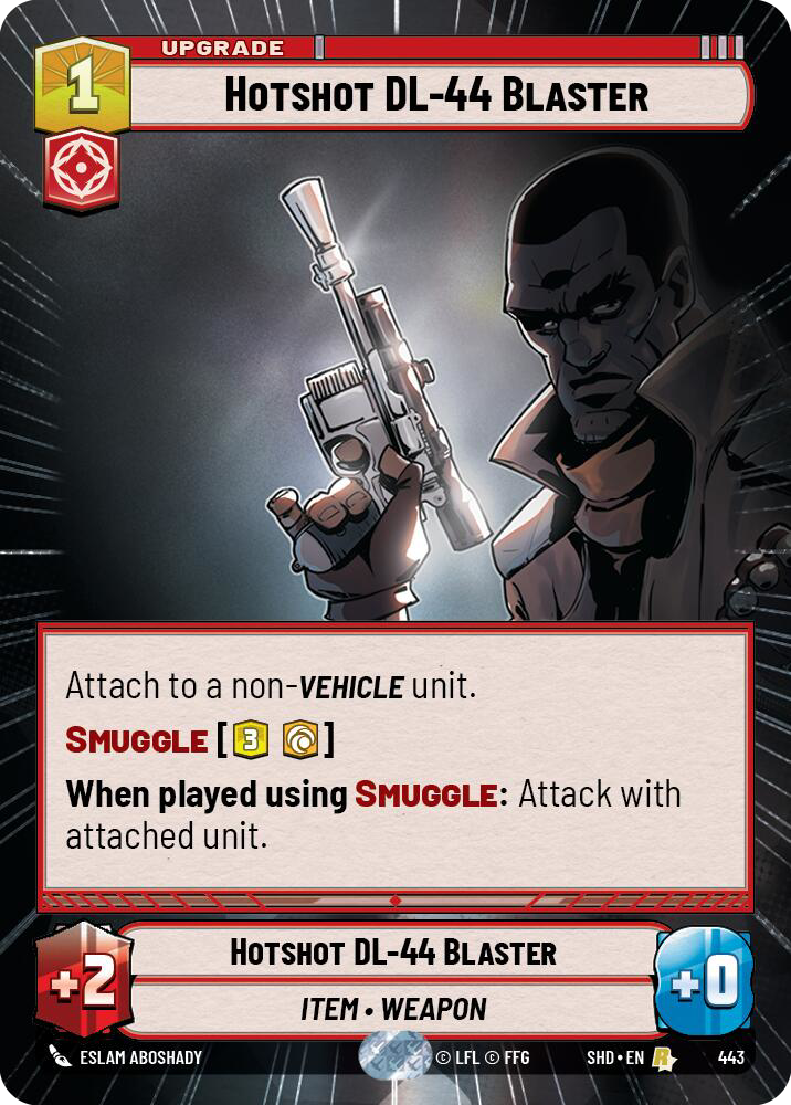 Hotshot DL-44 Blaster, Shadows of the Galaxy Card Art