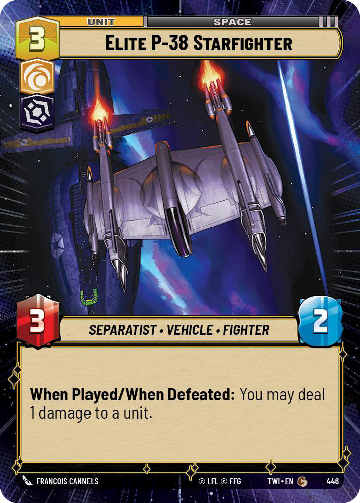 Elite P-38 Starfighter, Twilight of the Republic Card Art