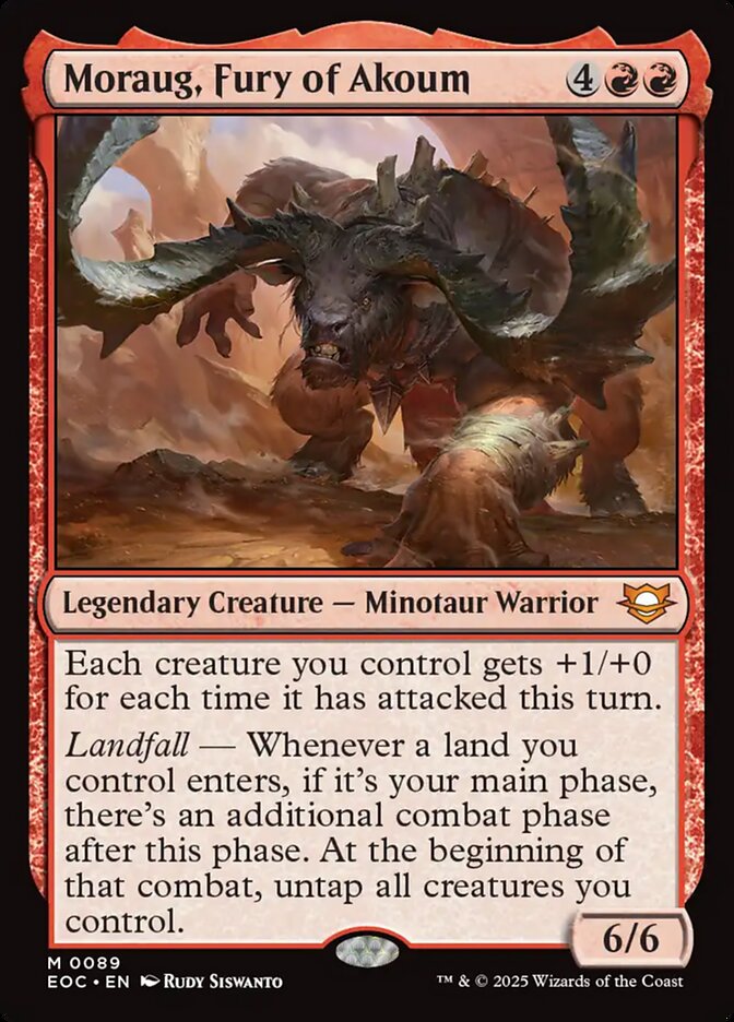 Moraug, Fury of Akoum, Edge Of Eternities Commander Card Art