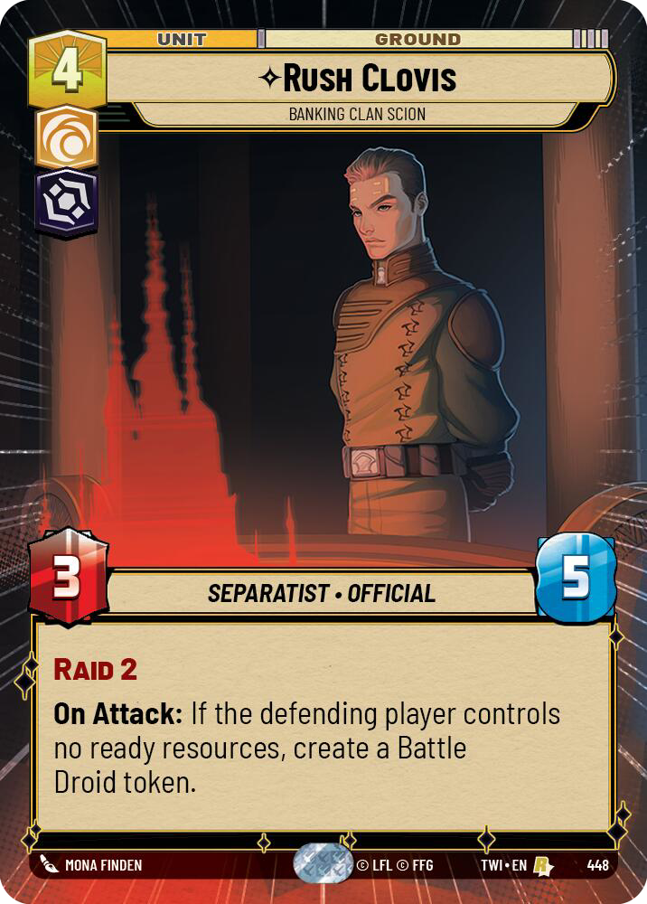 Rush Clovis, Banking Clan Scion, Twilight of the Republic Card Art