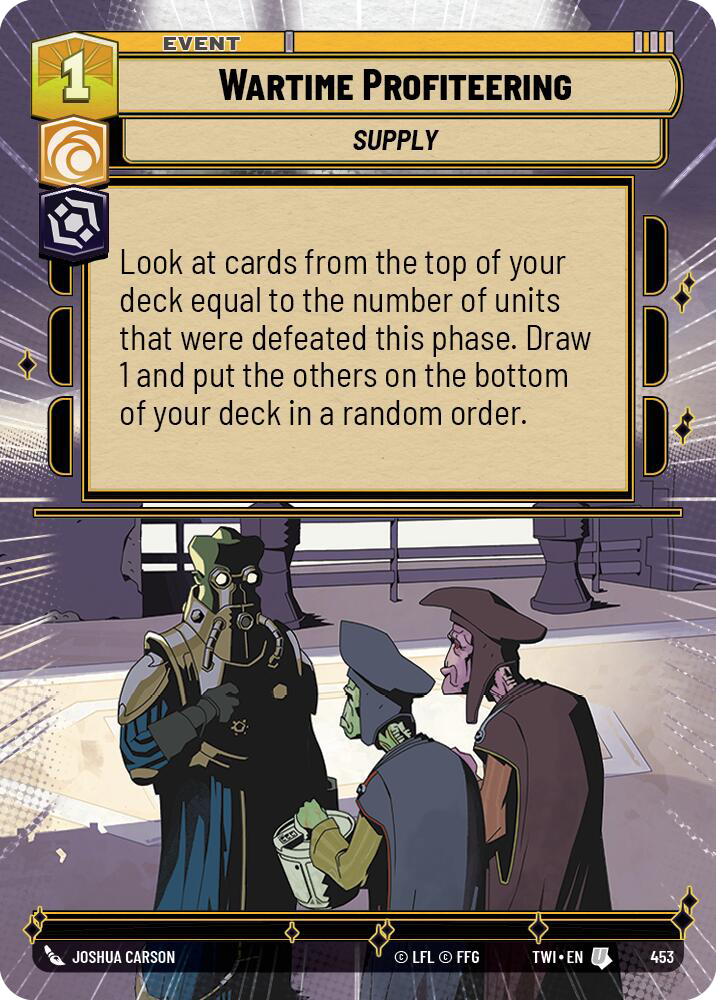 Wartime Profiteering, Twilight of the Republic Card Art