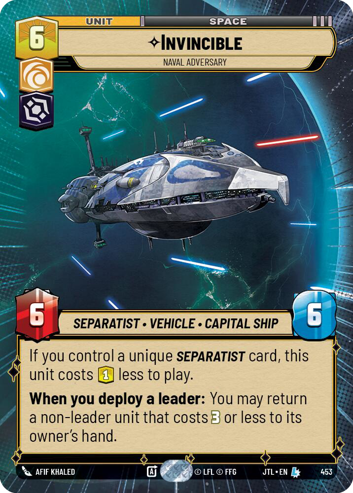 Invincible, Naval Adversary, Jump to Lightspeed Card Art