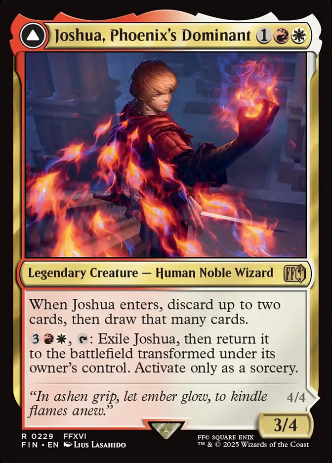 Joshua, Phoenix's Dominant // Phoenix, Warden of Fire, Final fantasy Card Art