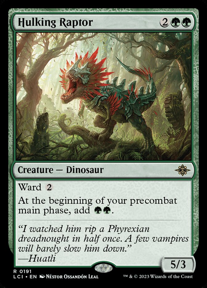 Hulking Raptor, The lost caverns of ixalan Card Art