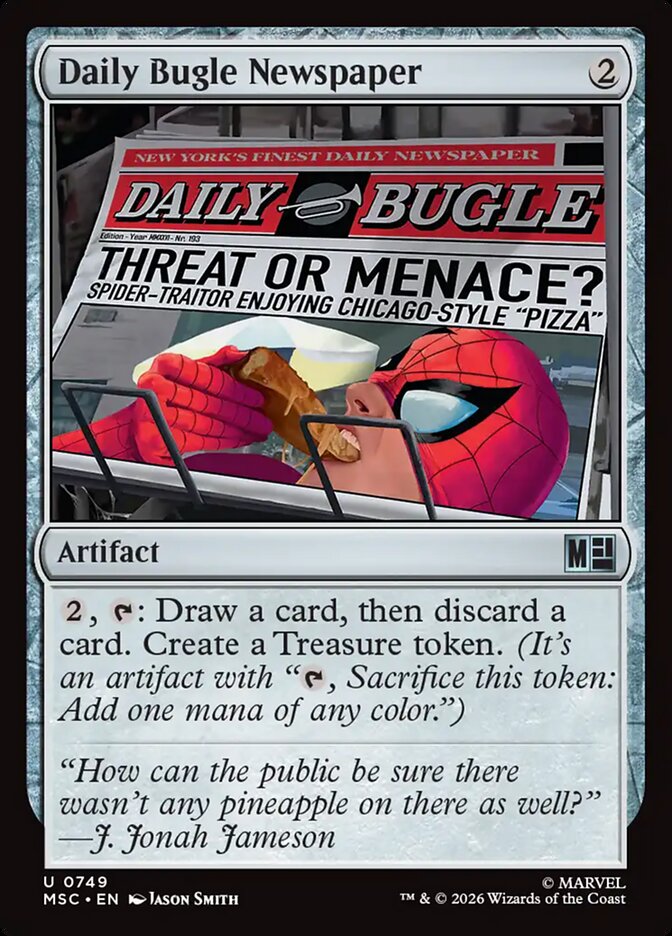 Daily Bugle Newspaper, Marvel Super Heroes Commander Card Art
