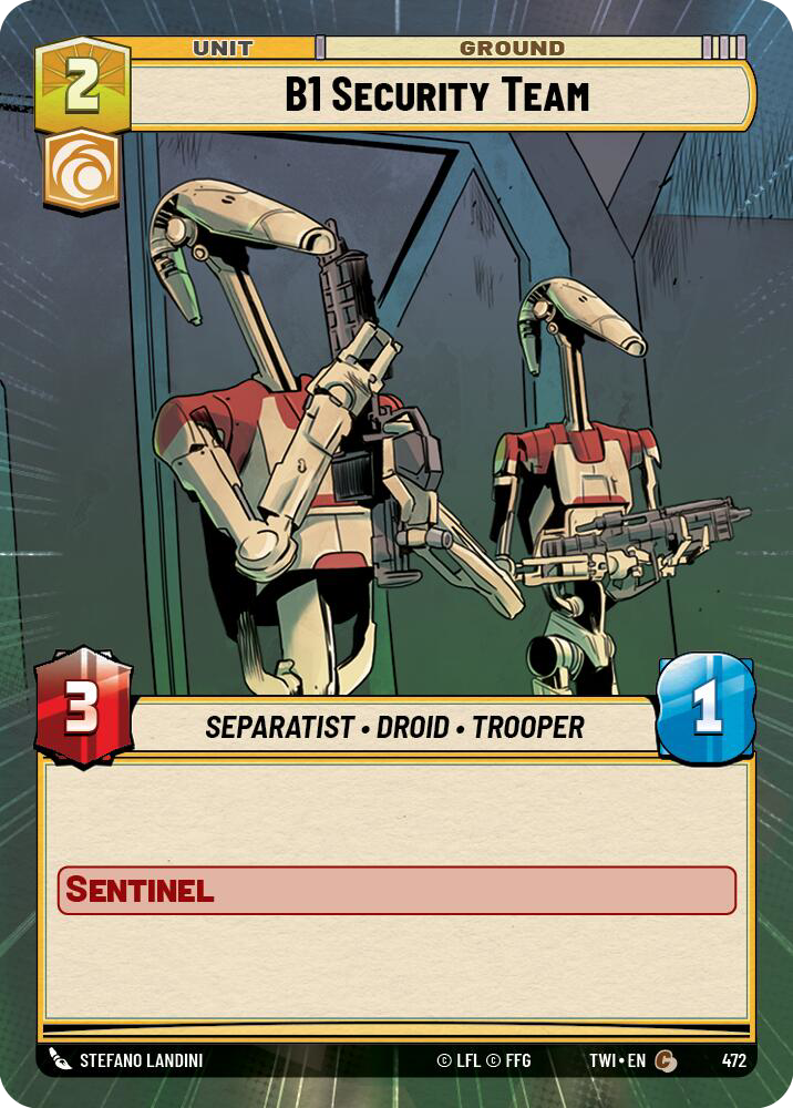 B1 Security Team, Twilight of the Republic Card Art