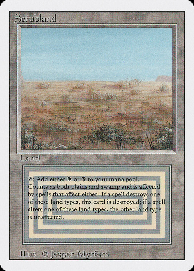 Scrubland, Revised edition Card Art