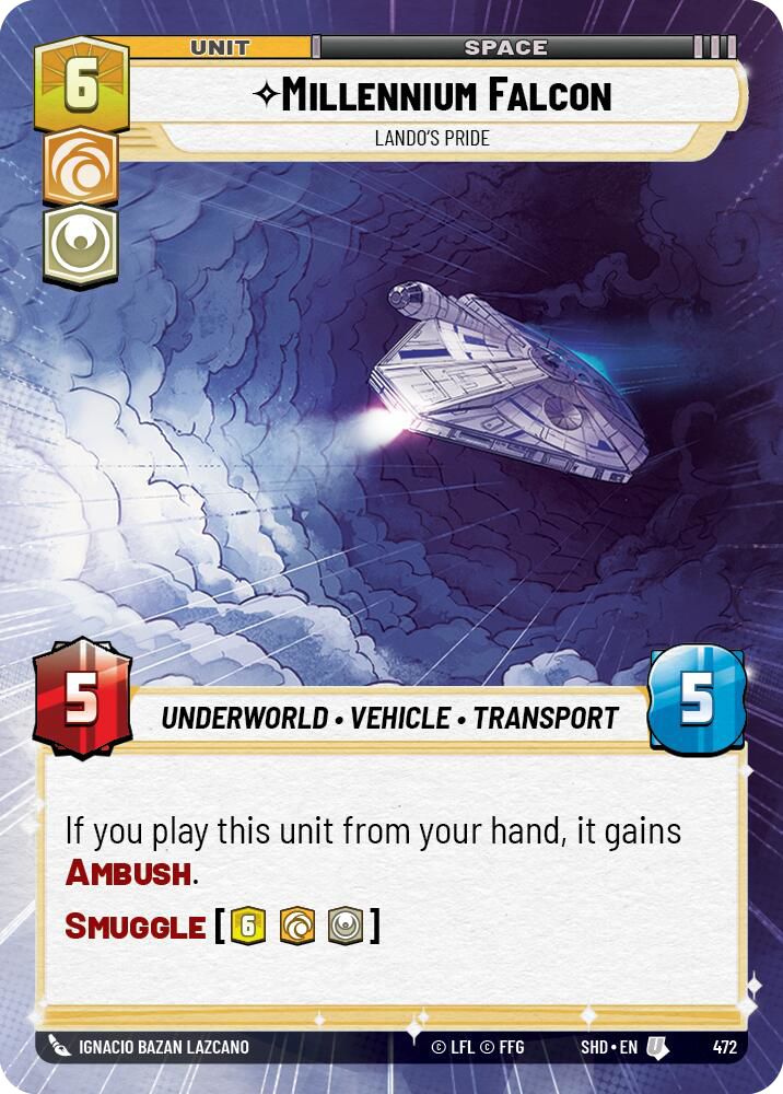 Millennium Falcon, Lando's Pride, Shadows of the Galaxy Card Art