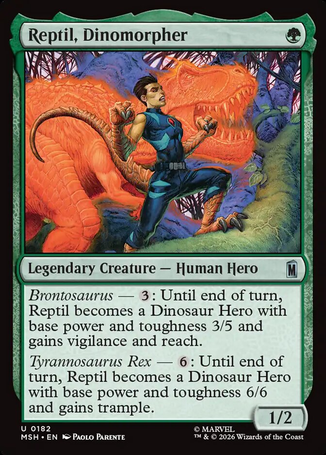 Reptil, Dinomorpher, Marvel Super Heroes Card Art
