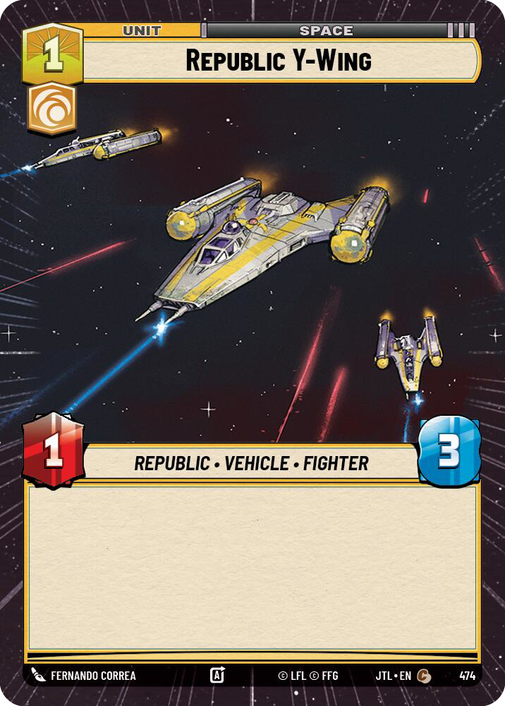 Republic Y-Wing, Jump to Lightspeed Card Art