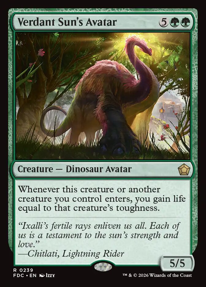 Verdant Sun's Avatar, Foundations Commander Card Art
