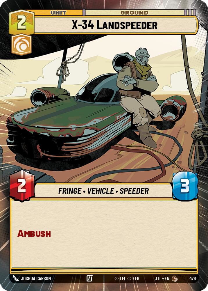 X-34 Landspeeder, Jump to Lightspeed Card Art