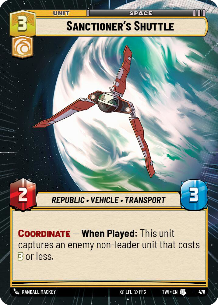 Sanctioner's Shuttle, Twilight of the Republic Card Art