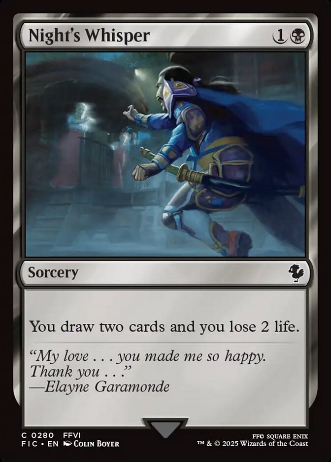 Night's Whisper, Final fantasy commander Card Art