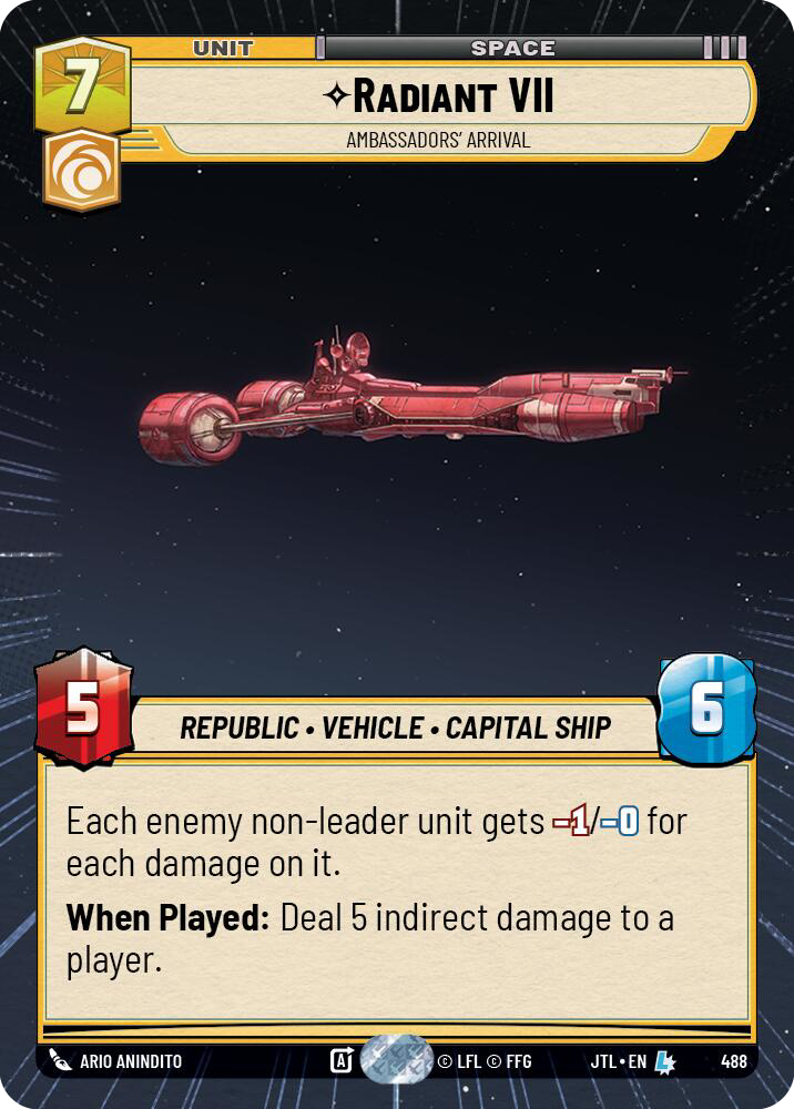 Radiant VII, Ambassadors' Arrival, Jump to Lightspeed Card Art