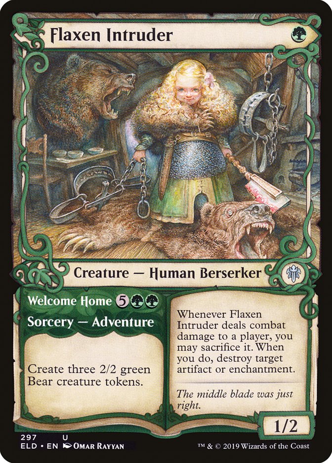 Flaxen Intruder // Welcome Home, Throne Of Eldraine Card Art