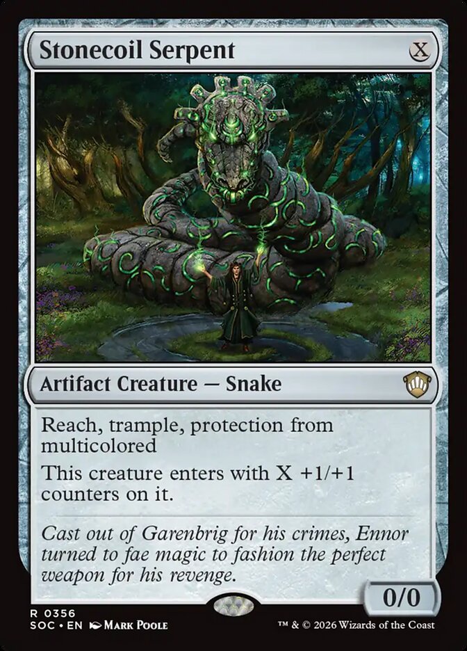 Stonecoil Serpent, Secrets Of Strixhaven Commander Card Art