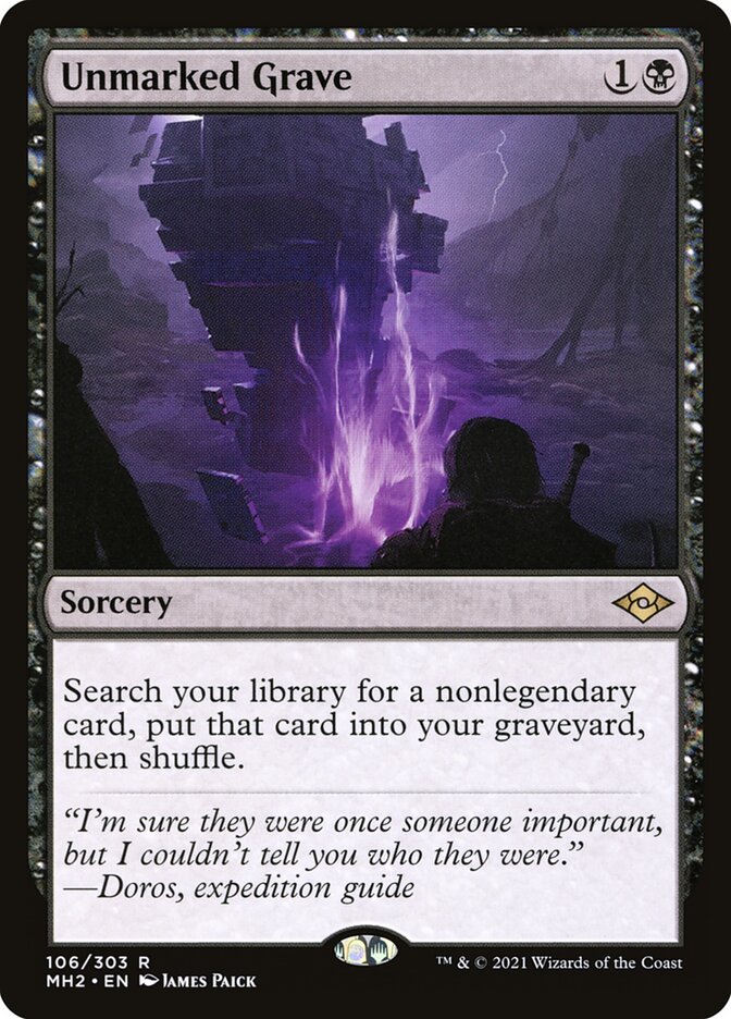 Unmarked Grave, Modern horizons 2 Card Art