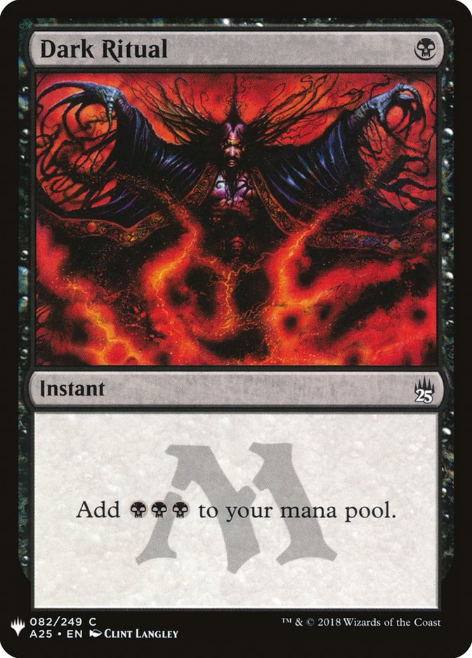 Dark Ritual, The list Card Art
