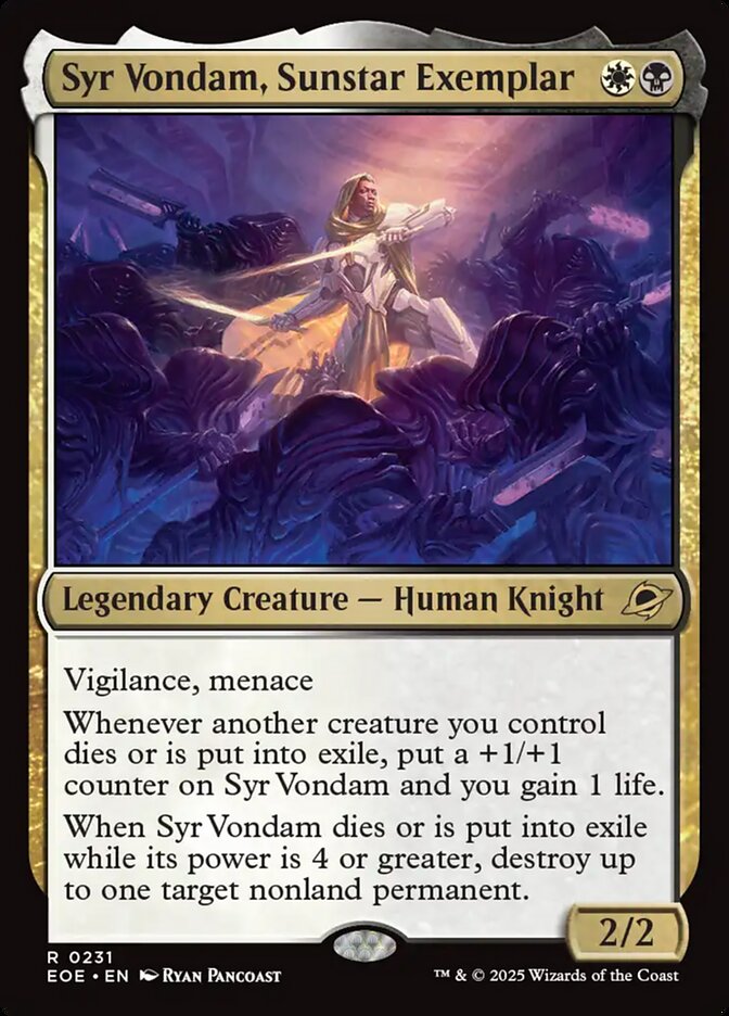 Syr Vondam, Sunstar Exemplar, Edge of eternities Card Art