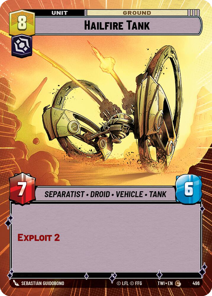 Hailfire Tank, Twilight of the Republic Card Art