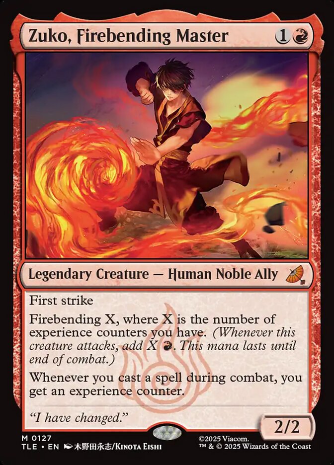 Zuko, Firebending Master, Avatar: The Last Airbender Eternal Card Art