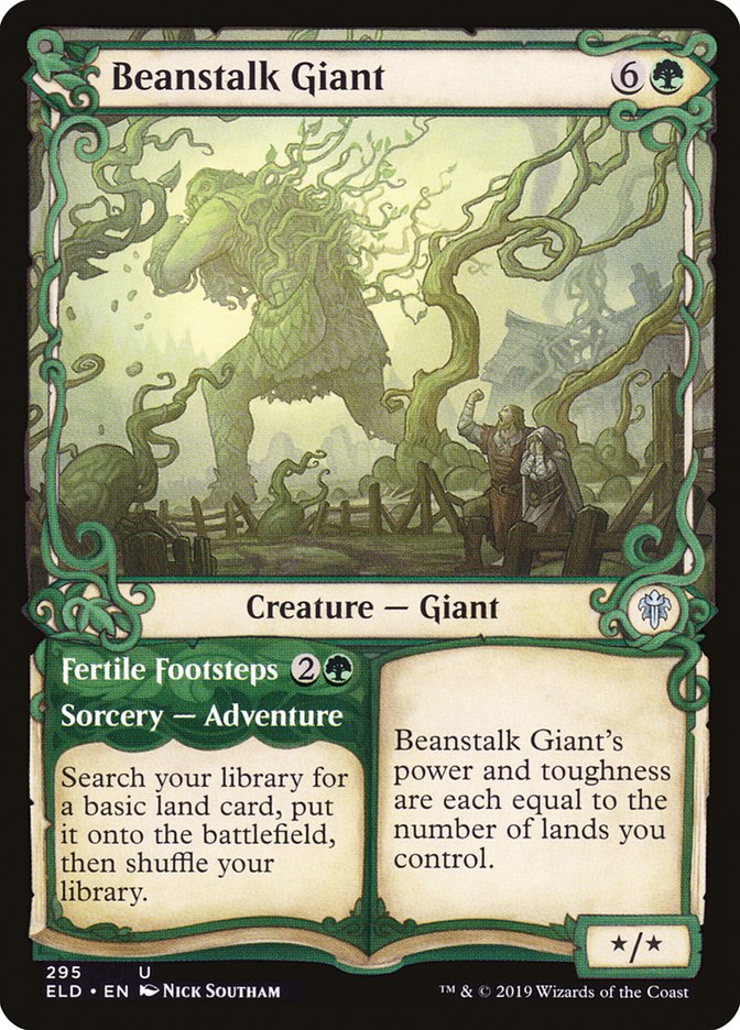 Beanstalk Giant // Fertile Footsteps, Throne of eldraine Card Art