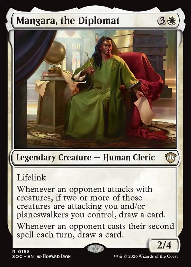 Mangara, the Diplomat, Secrets Of Strixhaven Commander Card Art