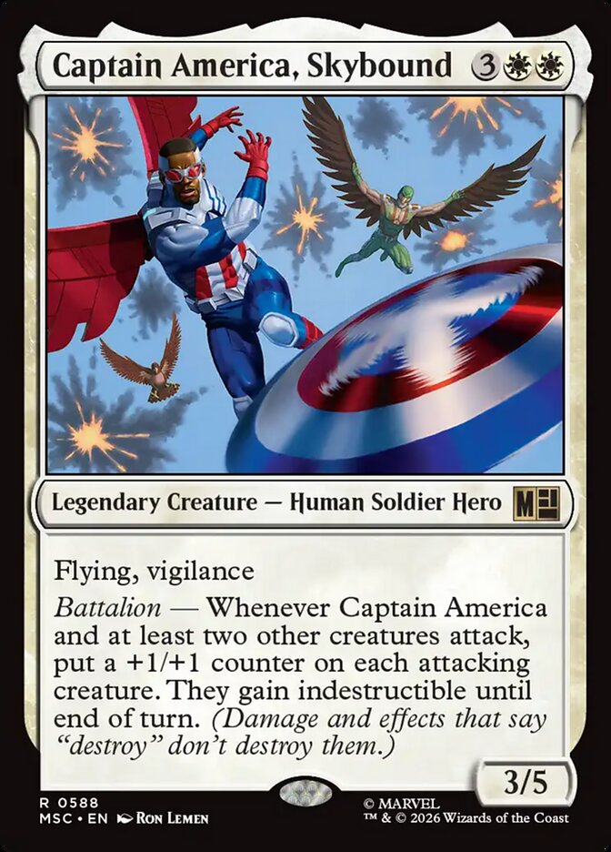 Captain America, Skybound, Marvel Super Heroes Commander Card Art
