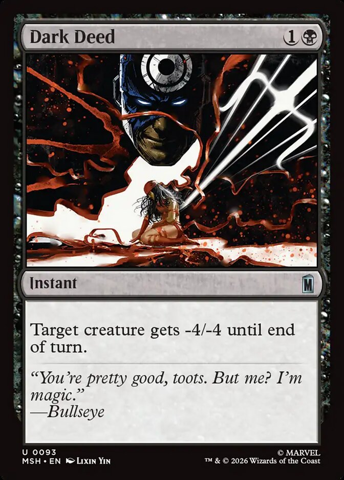 Dark Deed, Marvel Super Heroes Card Art