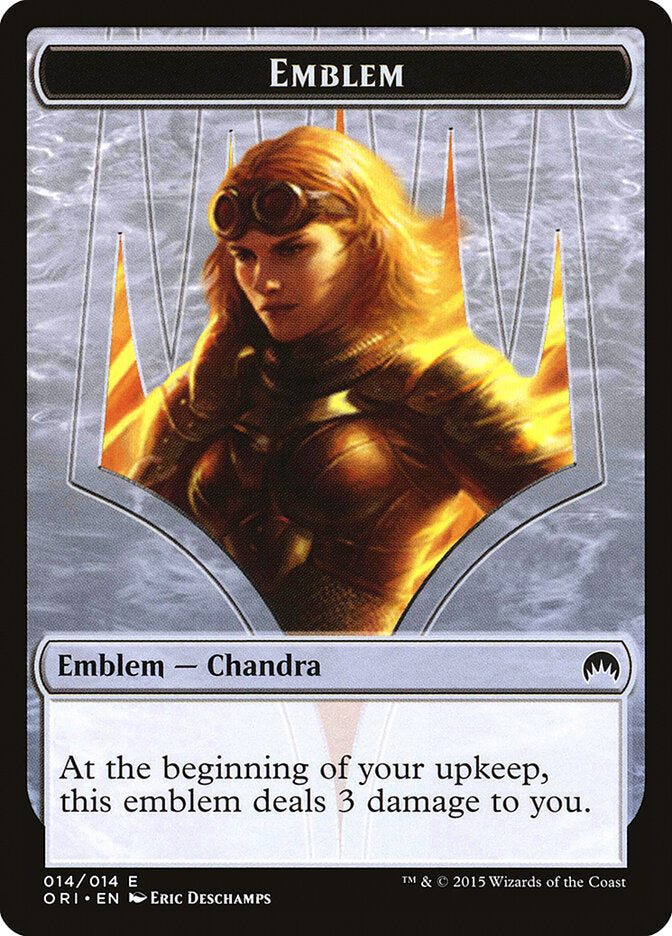 Chandra, Roaring Flame Emblem, Magic Origins Tokens Card Art
