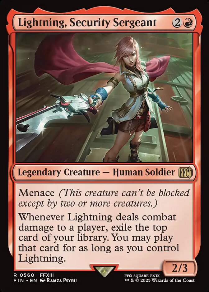 Lightning, Security Sergeant, Final fantasy Card Art