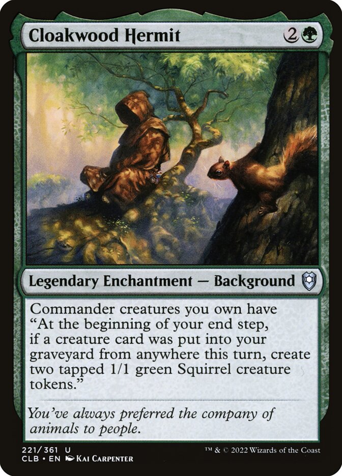 Cloakwood Hermit, Commander legends: battle for baldur's gate Card Art