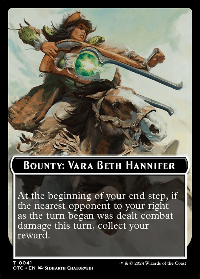 Bounty: Vara Beth Hannifer // Wanted!, Outlaws Of Thunder Junction Commander Tokens Card Art