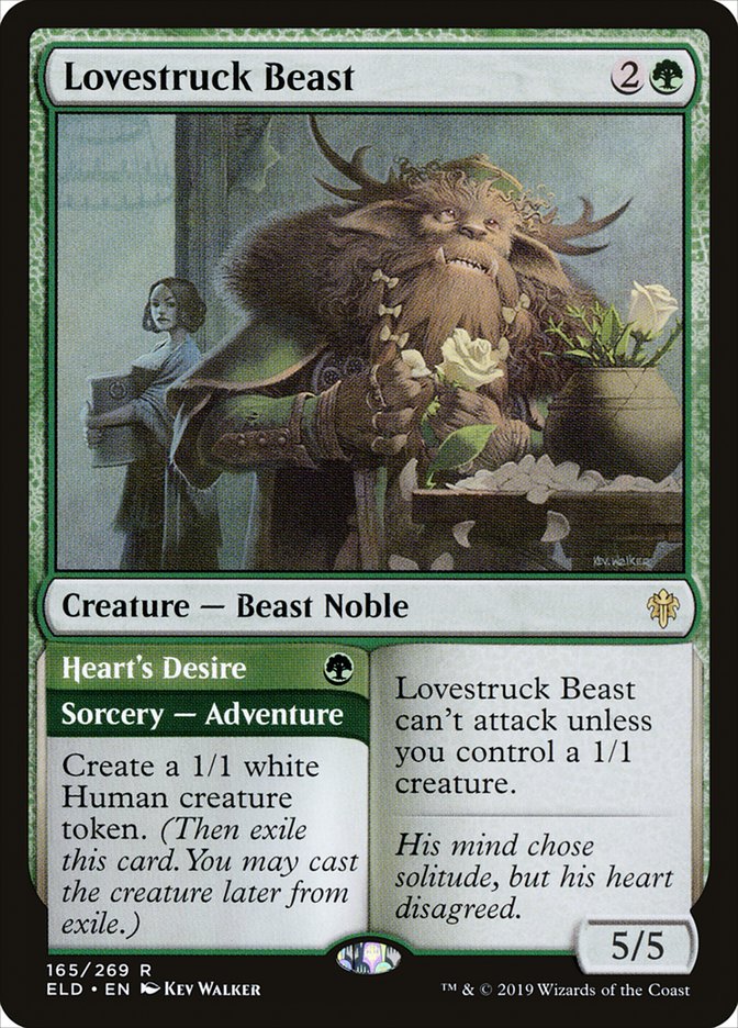 Lovestruck Beast // Heart's Desire, Throne of eldraine Card Art