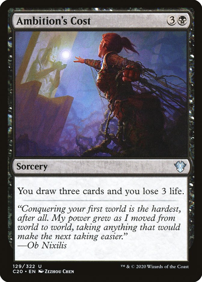Ambition's Cost, Commander 2020 Card Art
