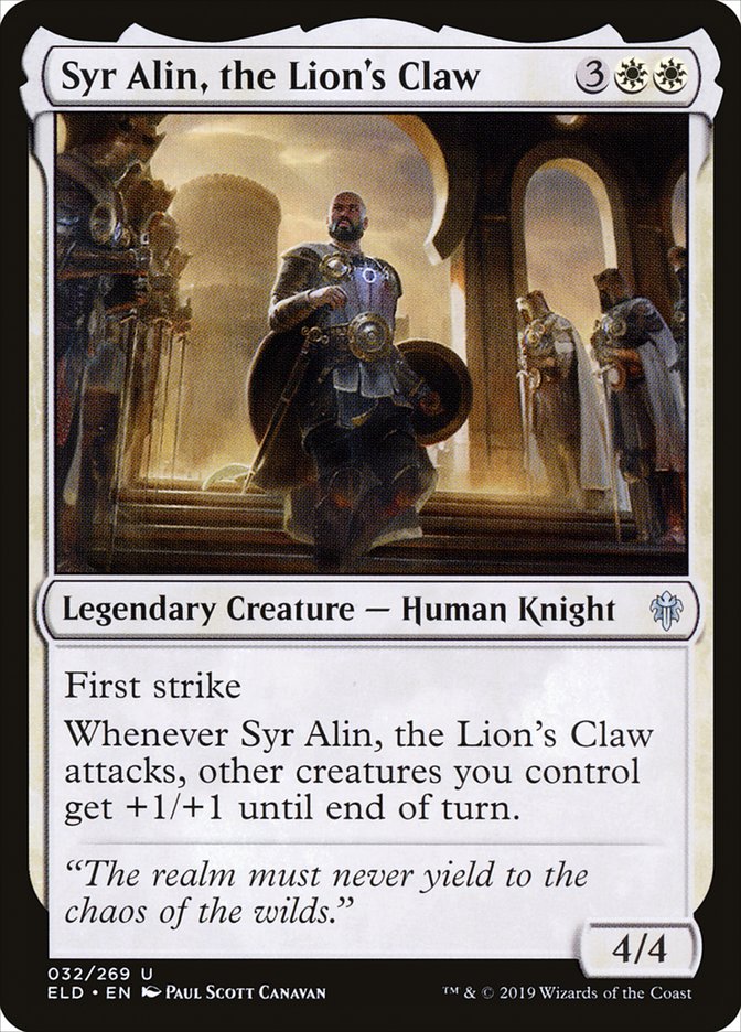 Syr Alin, the Lion's Claw, Throne of eldraine Card Art