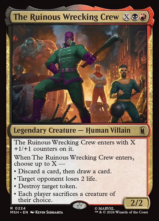 The Ruinous Wrecking Crew, Marvel Super Heroes Card Art
